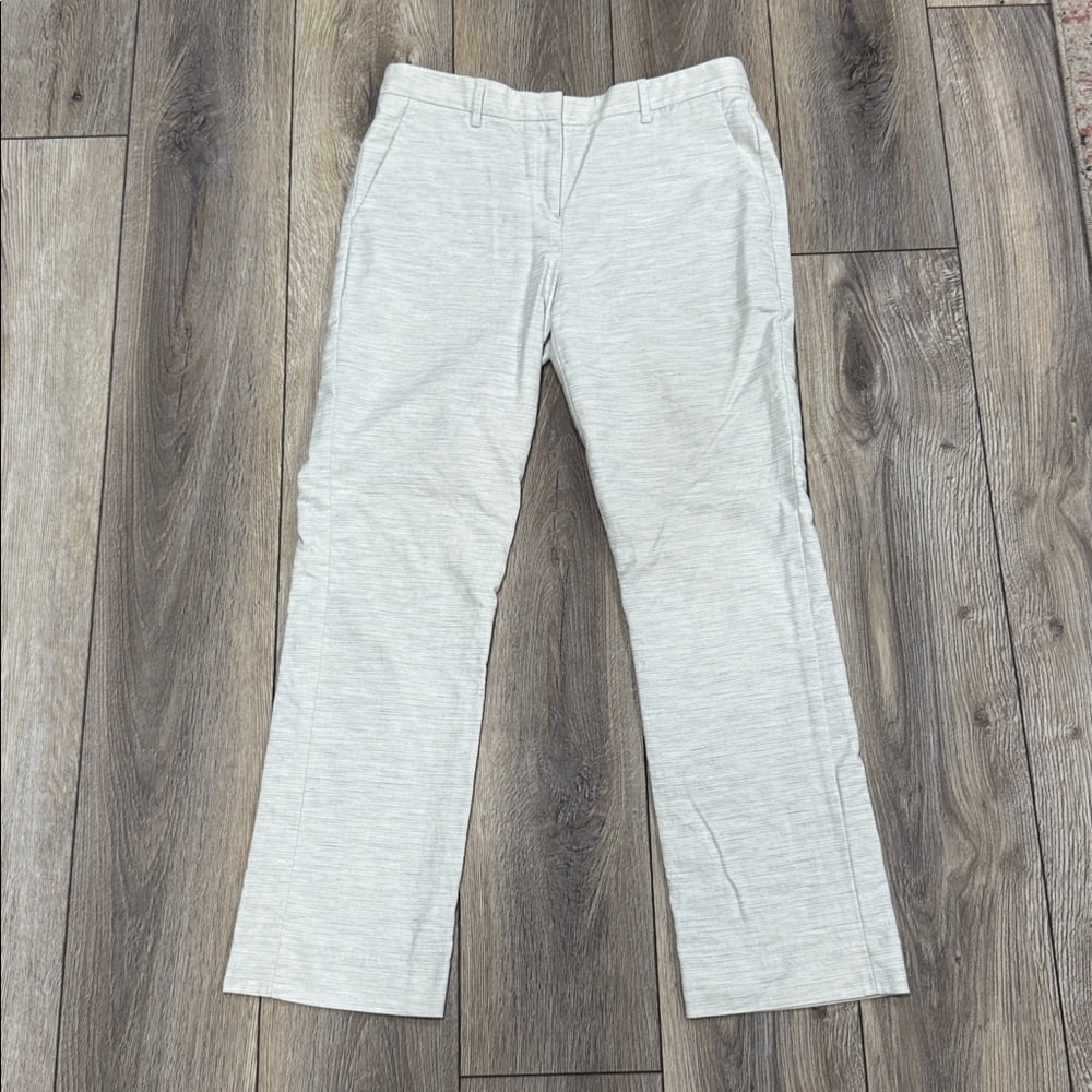 GAP Cream [TALL] Crop Gray Accent Tailored Ankle Pants Sz 8